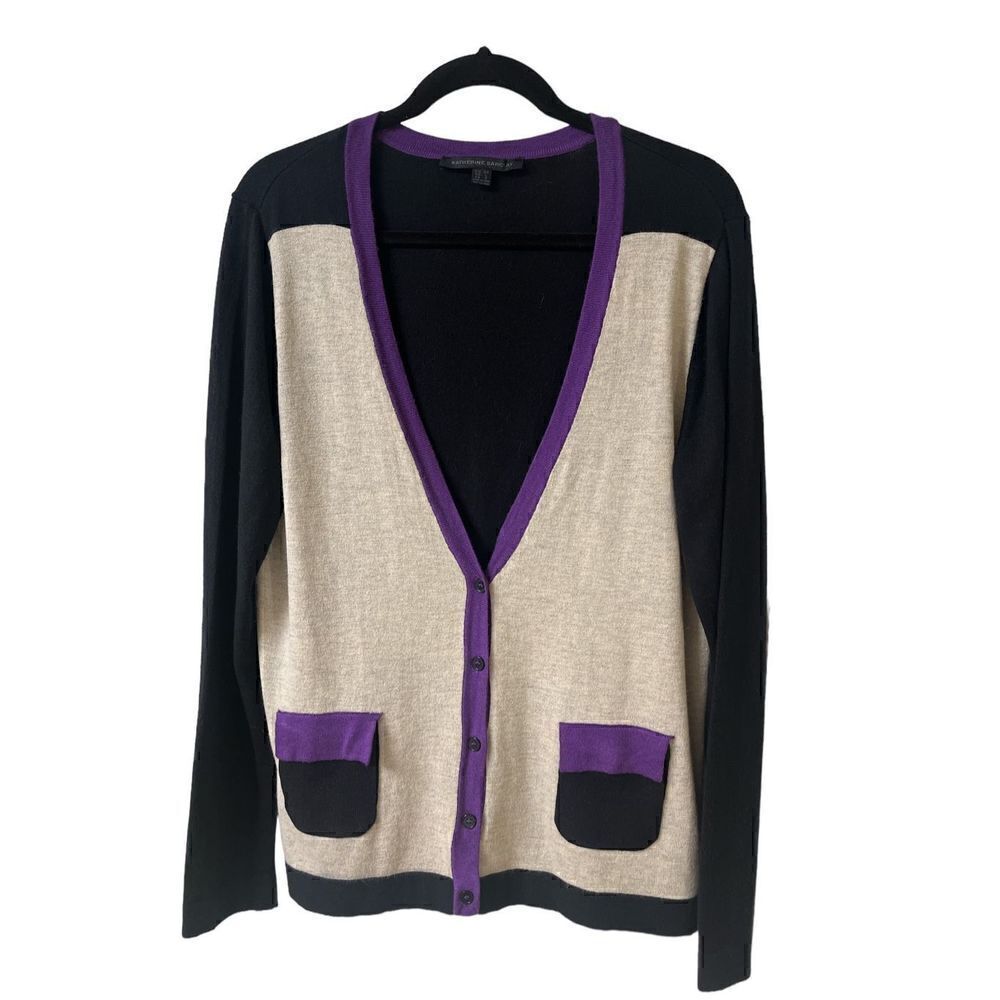 Katherine Barclay cardigan sweater V-neck sz Large